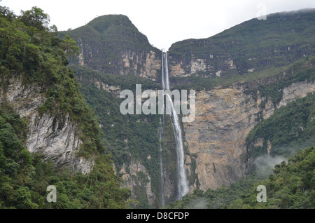 Gocta waterfall, One of the worlds highest at 771m tall. Chachapoyas, Peru Stock Photo