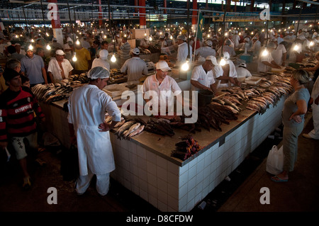 Fish for sale at Manaus City Market ( Mercado Municipal ), Amazon, Brazil. Stock Photo