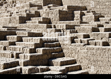 Huaca Pucllana. Lima culture 200 AD and 700 AD. Miraflores district. Lima city. Peru.Archaeological site. Stock Photo