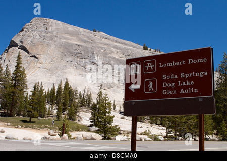 Lembert (correct spelling) dome in Tuolumne Meadows Yosemite national park California Stock Photo