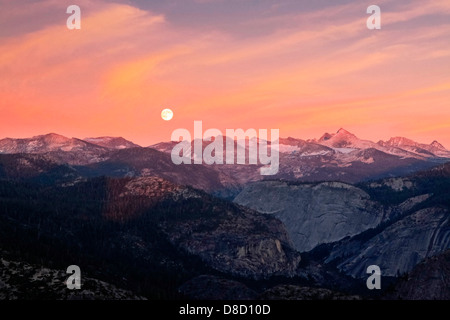 Haft Dome from Glacier Point, sunrise, Yosemite National Park, California, USA Stock Photo