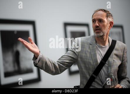 Artist and photographer Anton Corbijn speaks at a press conference on the opening of the exhibition 'Anton Corbijn - Inwards and Onwards' at the art museum Bochum in Bochum, Germany, 25 May 2013. The exhibition is open from 25 May to 28 July 2013. Photo: JONAS GÜTTLER Stock Photo