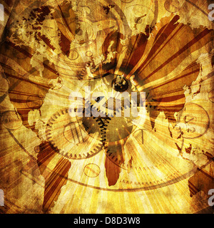 Old map of the world in grunge style. Perfect vintage background Stock ...