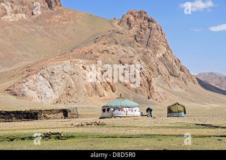 Kyrgyz yurt in The Pamirs of Tajikistan Stock Photo