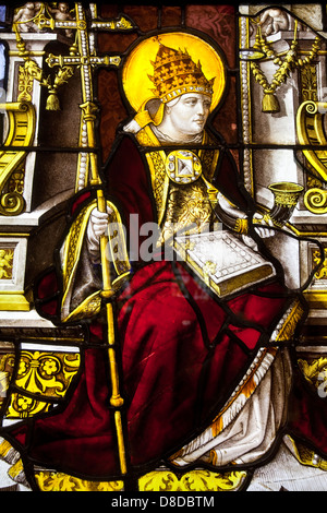 Stained Glass Window Exhibit, The Victoria And Albert Museum, London, England Stock Photo