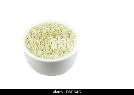 Matcha latte made with almond milk Stock Photo