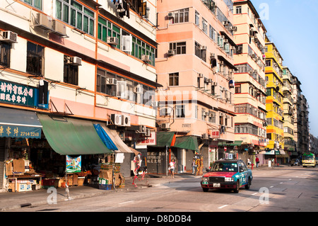 1960s-style residential buildings in Ma Tau Kok, Kowloon Stock Photo