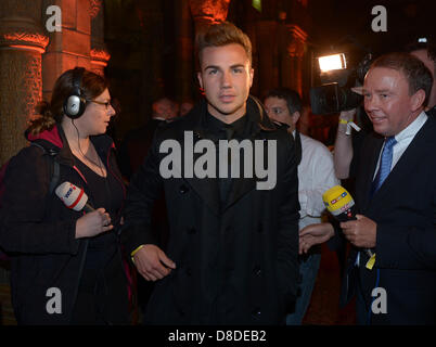 London, UK. 26th May, 2013. Dortmund's Mario Goetze during the club's after party at Natural History Museum in London, England, 26 May 2013. Borussia Dortmund lost the UEFA Champions League final soccer match against FC Bayern Munich at Wembley stadium in London on 25 May 2013. Photo: Federico Gambarini/dpa/Alamy Live News Stock Photo