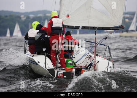 Gdynia, Poland 26th, May 2013 TriCity Sailing Cup on the Gdansk's Bay on Baltic Sea. Pictured: Yachts during the regatta. Credit: Michal Fidura/Alamy Live News Stock Photo