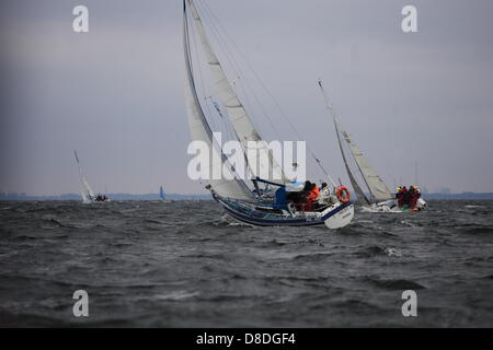 Gdynia, Poland 26th, May 2013 TriCity Sailing Cup on the Gdansk's Bay on Baltic Sea. Pictured: Yachts during the regatta. Credit: Michal Fidura/Alamy Live News Stock Photo