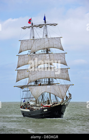 Two-master sailing ship Mercedes during the maritime festival Oostende voor Anker / Ostend at Anchor 2013, Belgium Stock Photo