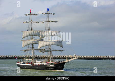 Two-master sailing ship Mercedes during the maritime festival Oostende voor Anker / Ostend at Anchor 2013, Belgium Stock Photo