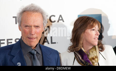 New York, USA - April 27, 2013: Clint Eastwood and Jane Rosenthal attend 2013 Tribeca Film Festival on April 27, 2013 in NYC Stock Photo