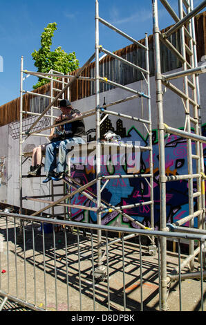 Bristol, UK. 26th May, 2013. Upfest  - an annual street art festival held on and around North Street, Bedminster, Bristol. Credit: Duravitski/Alamy Live News Stock Photo
