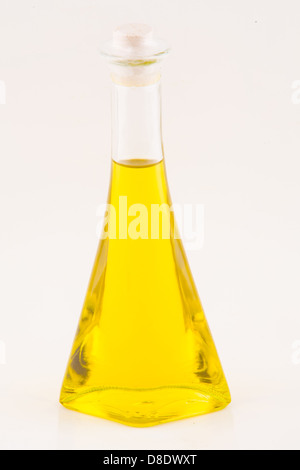 glass bottle olive oil on white background Stock Photo