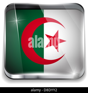 Vector - Algeria Flag Smartphone Application Square Buttons Stock Photo