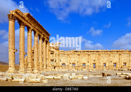 Ancient Roman time town in Palmyra (Tadmor), Syria. Greco-Roman & Persian Period. Temple of Bel. Stock Photo