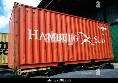 The container shipping company Hamburg Sued in Hamburg, Germany, Europe Stock Photo