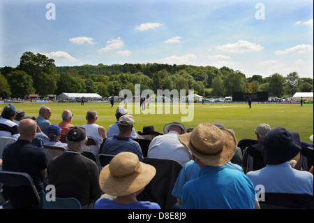 Horsham Sussex UK 26 May 2013 - A good crowd turned out in the hot weather to watch Sussex Sharks against Kent Spitfires Stock Photo