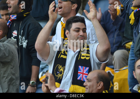 Fans of AEK Athens at a pre-season friendly v Preston North End Stock Photo