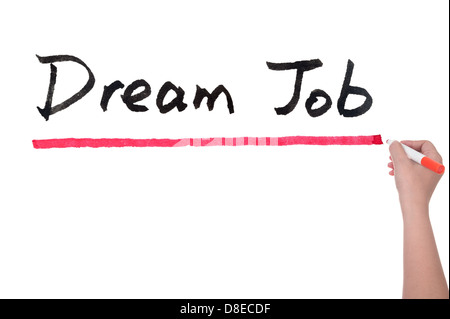 Dream job words written on white board Stock Photo