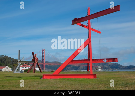 Sculptor Mark Di Suvero installation in San Francisco. Stock Photo