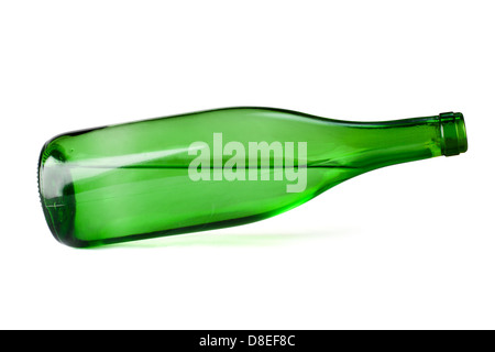 green vine bottle tilted Stock Photo