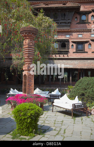 Grounds of Dwarika's Hotel, Kathmandu, Nepal Stock Photo