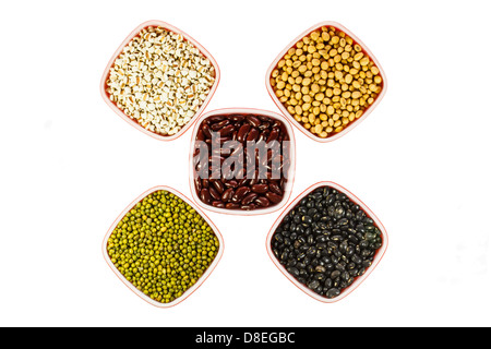 Cereals in bowl on white background Stock Photo