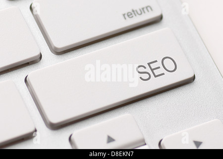 SEO button on the keyboard close-up Stock Photo