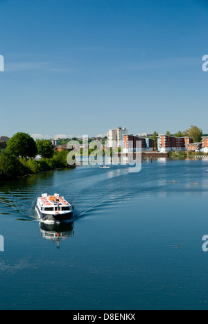 aqua bus on river taff, grangetown, cardiff, south wales, uk Stock Photo