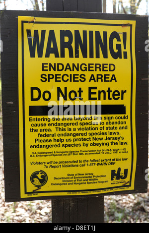 Endangered species nesting area sign at Kejimkujik National Park and ...