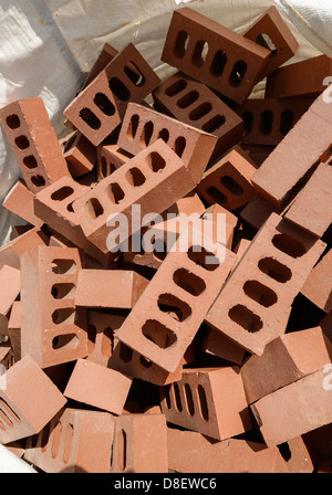 Bag of house bricks Stock Photo