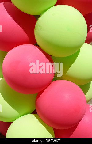 Green and pink balloons Stock Photo