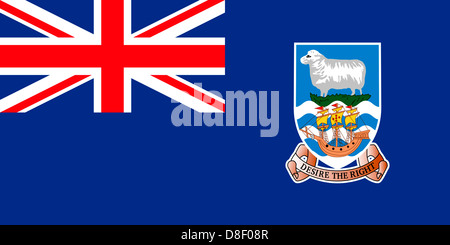 Flag of the British overseas territory Falkland Islands. Stock Photo