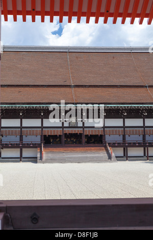 Shishinden ceremony main hall with courtyard with grey gravel. Kyoto ...