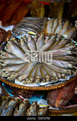 Dried Fish on a Market in Phnom Penh, Cambodia Stock Photo