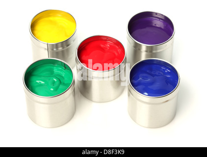 Cans of paint Stock Photo