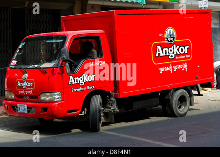 Angkor Beer Trucks in Phnom Penh, Cambodia Stock Photo