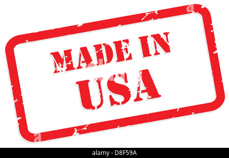 Red rubber stamp vector of Made In USA Stock Photo