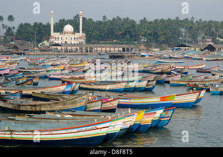 Fishing boats in Vizhinjam, Kerala India Stock Photo