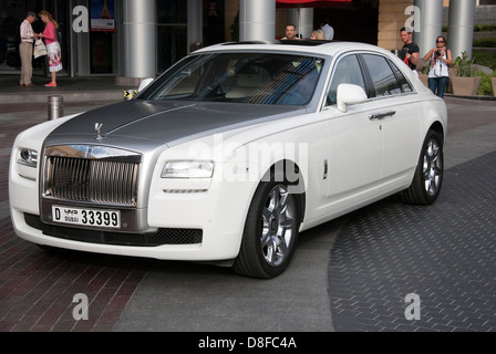 Brilliant White Rolls Royce Phantom Luxury Motor Car Stock Photo