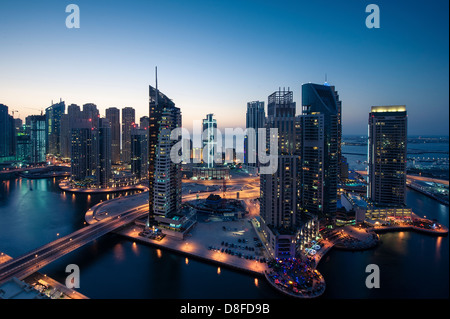 High-rise buildings in Dubai Marina, UAE Stock Photo