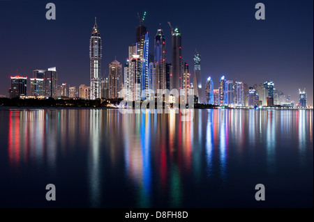 View of New Dubai from Palm Jumeirah, UAE Stock Photo