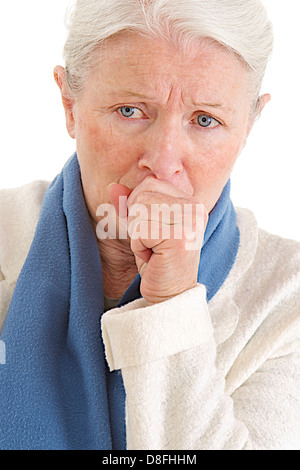 ELDERLY PERSON COUGHING Stock Photo