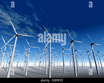 Wind power stations Stock Photo