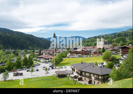 View of Hopfgarten, a rural lvillage in Brixental, Tyrol, and popular holiday destination, Austria Stock Photo