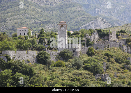 Ruins in the old town abandoned, Montenegro Stari Bar (Old Bar ruined city), Montenegro, Stari Bar (Ruinenstadt Alt-Bar) Stock Photo