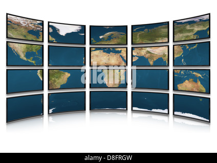 Card earth on screens of monitors Stock Photo
