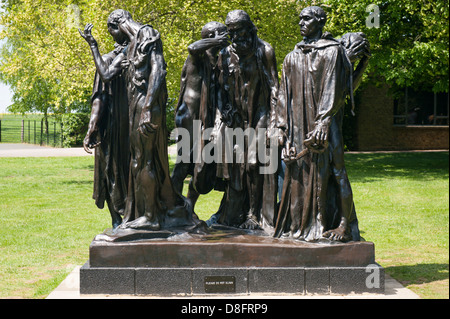 Henry Moore Foundation Perry Green Auguste Rodin exhibition modern contemporary sculpture statue bronze Burghers of Calais completed 1889 Stock Photo